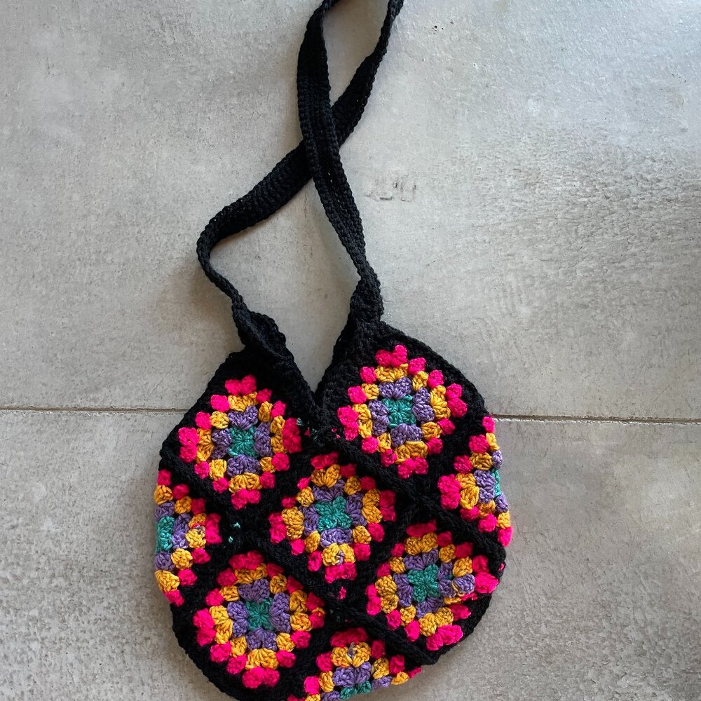 Crochet granny Square Tote bag- NWT tote bag- Cute crochet tote bag
